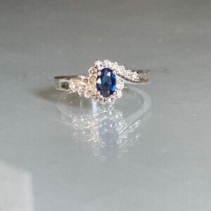 Silver and Blue Gemstone Ring